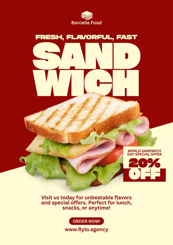 Ad poster for a sandwich restaurant