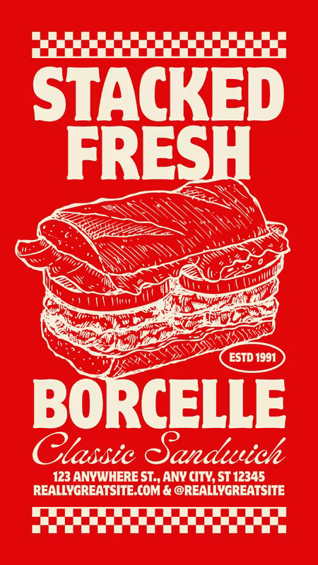Ad poster for a sandwich restaurant