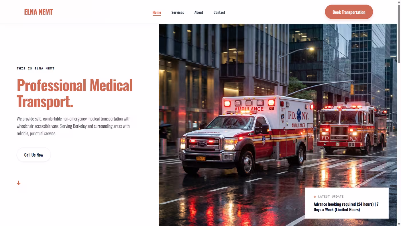 ELNA NEMT homepage — Professional Medical Transport